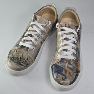 DOGO Women's Sneakers Size 38 Animal Print Lace Up Low Top Shoes